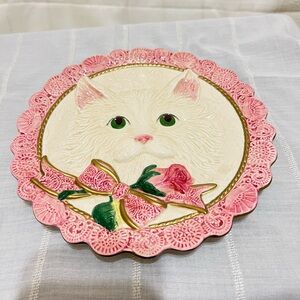 Fitz&Floyd Victorian Postcard Cat Plate